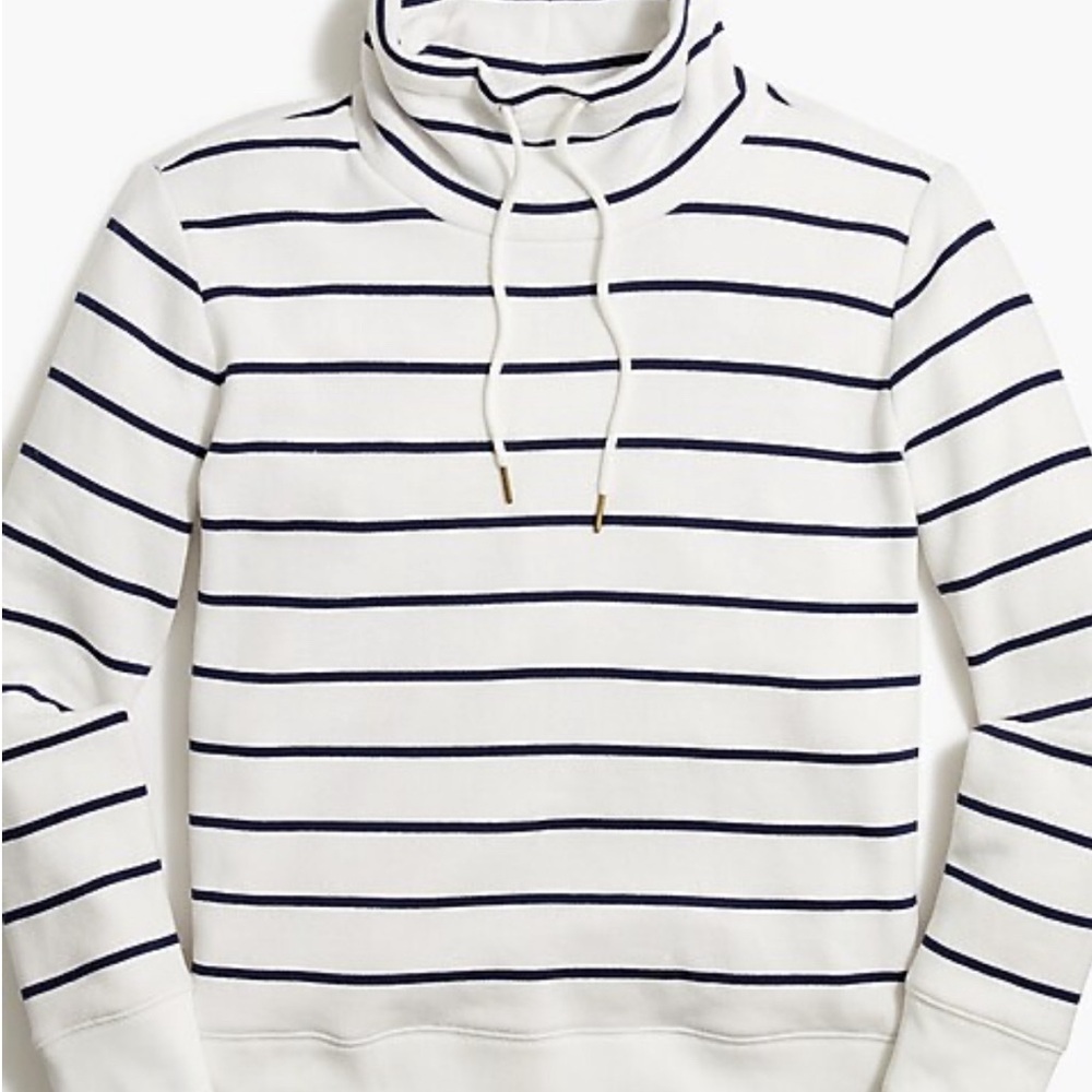Striped funnelneck sweatshirt in cloudspun fleece